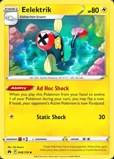 Eelektrik 48/159 Crown Zenith Pokemon card