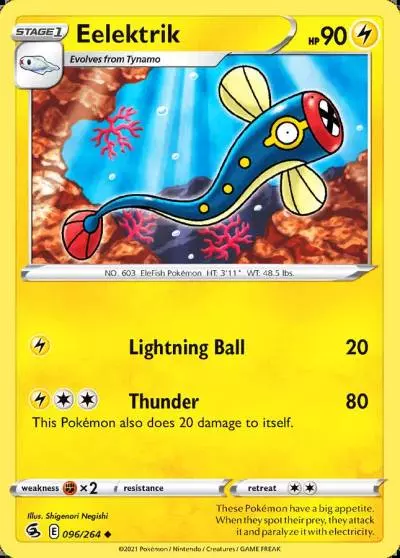 Eelektrik 96/264 Fusion Strike Pokemon card