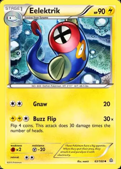 Eelektrik 63/160 Primal Clash Pokemon card