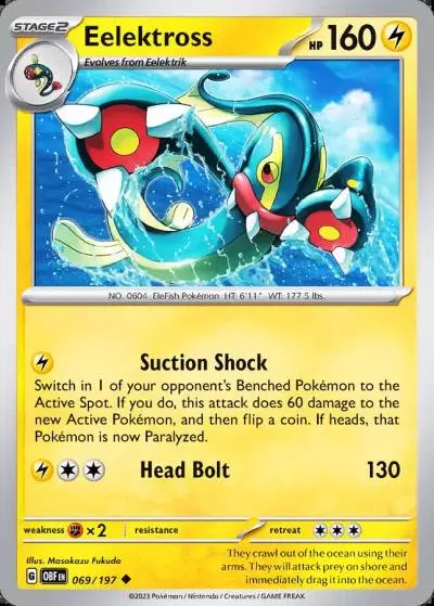 Eelektross 69/197 Obsidian Flames Pokemon card