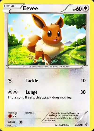 Eevee 63/98 Ancient Origins Pokemon card