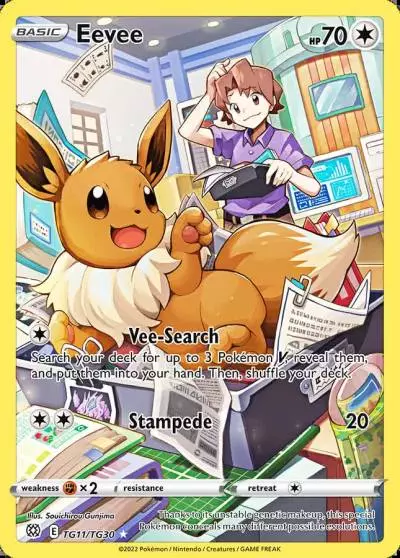 Eevee TG11/30 Brilliant Stars Trainer Gallery Pokemon card