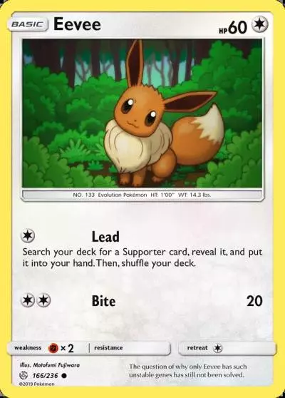 Eevee 166/236 Cosmic Eclipse Pokemon card