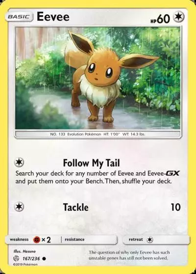 Eevee 167/236 Cosmic Eclipse Pokemon card
