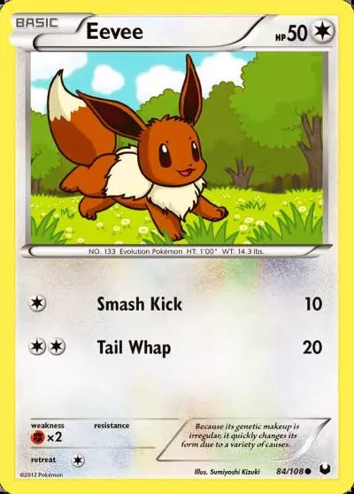 Eevee 84/108 Dark Explorers Pokemon card
