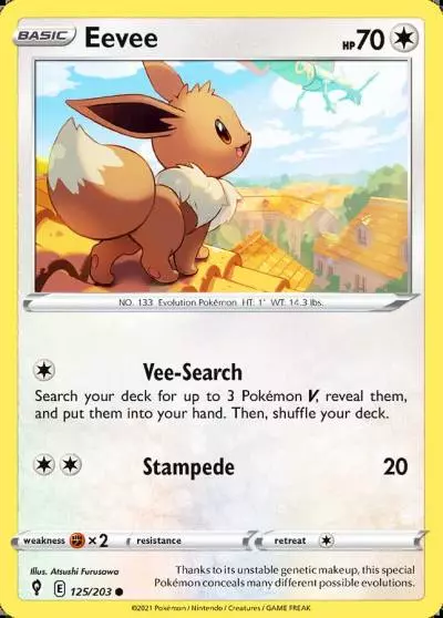 Eevee 125/203 Evolving Skies Pokemon card