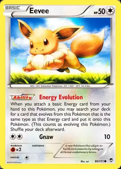 Eevee 80/111 Furious Fists Pokemon card