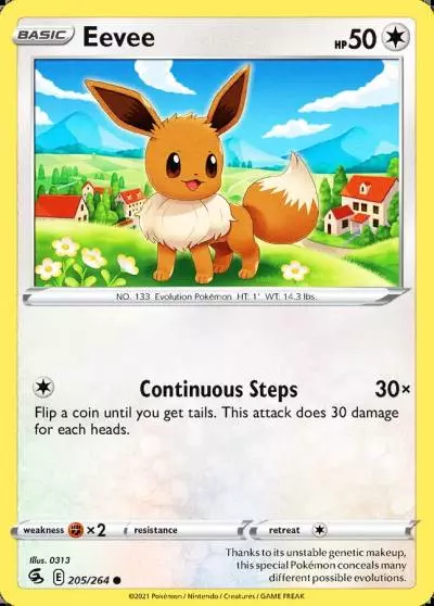 Eevee 205/264 Fusion Strike Pokemon card