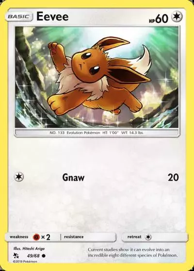 Eevee 49/68 Hidden Fates Pokemon card