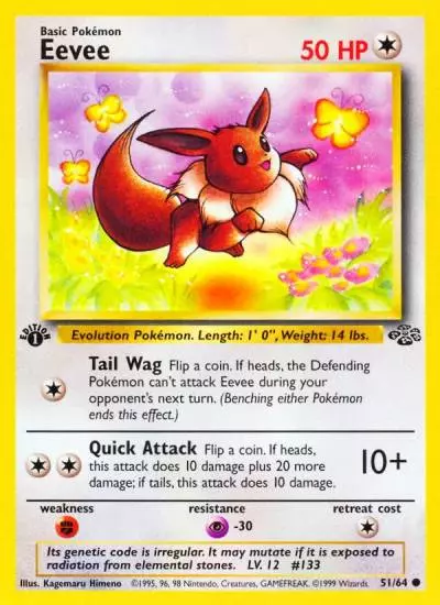 Eevee 51/64 Jungle Pokemon card