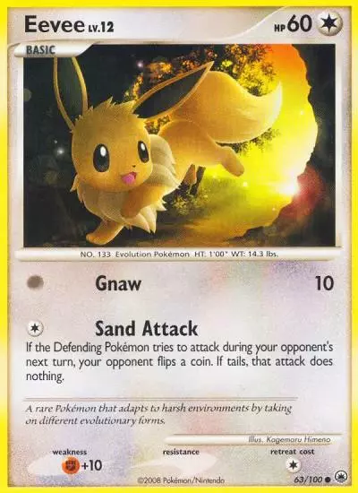 Eevee 63/100 Majestic Dawn Pokemon card