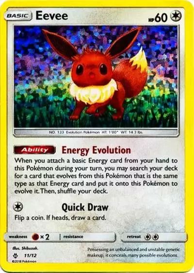 Eevee 11/12 McDonald's Collection 2018 Pokemon card