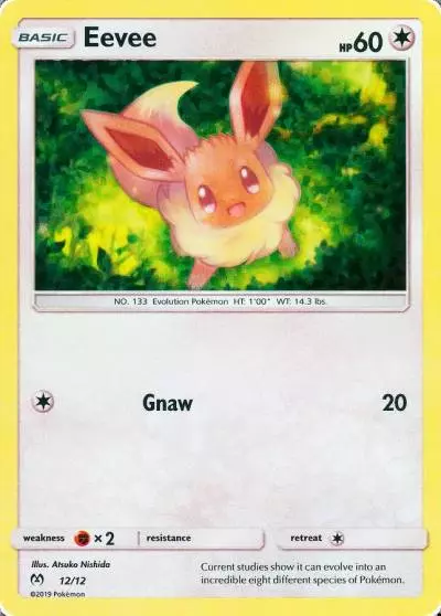 Eevee 12/12 McDonald's Collection 2019 Pokemon card