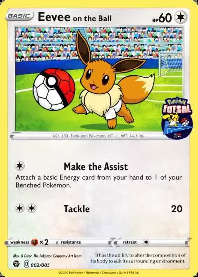 Eevee on the Ball 2/5 Pokémon Futsal Collection Pokemon card