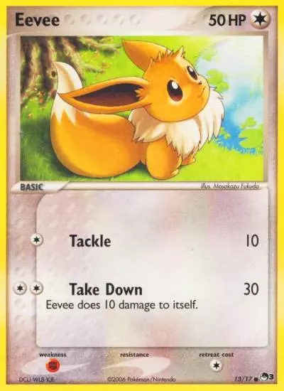 Eevee 13/17 POP Series 3 Pokemon card