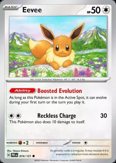 Eevee 74/131 Prismatic Evolutions Pokemon card