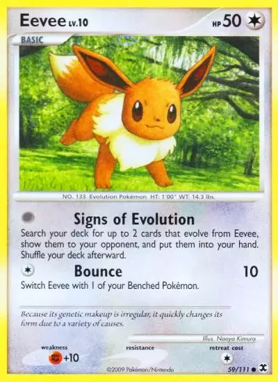Eevee 59/111 Rising Rivals Pokemon card