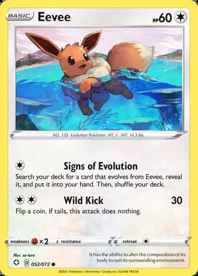 Eevee 52/72 Shining Fates Pokemon card