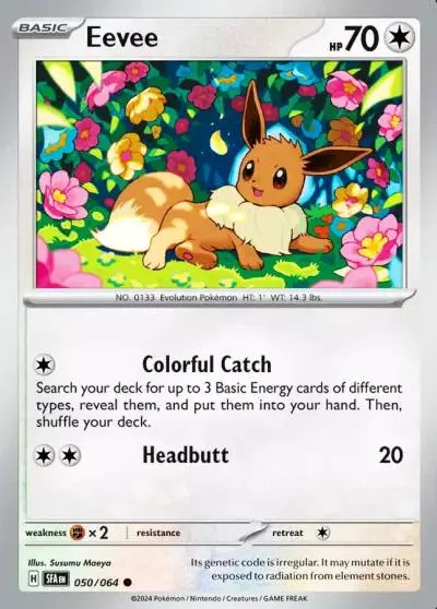 Eevee 50/64 Shrouded Fable Pokemon card