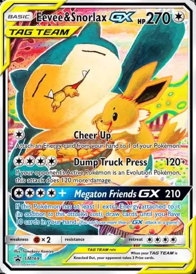 Eevee & Snorlax-GX SM169/248 SM Black Star Promos Pokemon card
