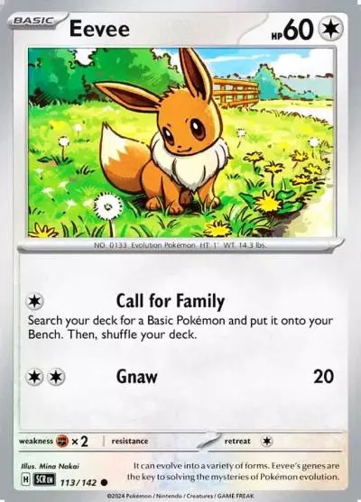 Eevee 113/142 Stellar Crown Pokemon card