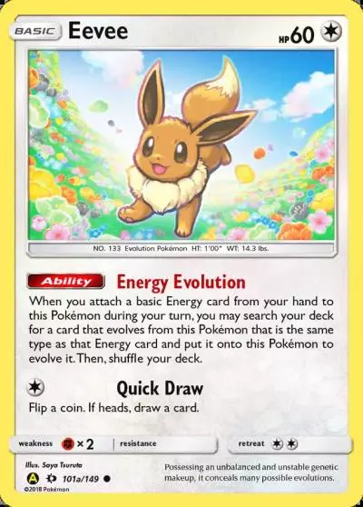 Eevee 101a/149 Sun & Moon Pokemon card