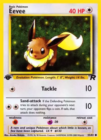 Eevee 55/82 Team Rocket Pokemon card