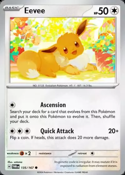 Eevee 135/167 Twilight Masquerade Pokemon card