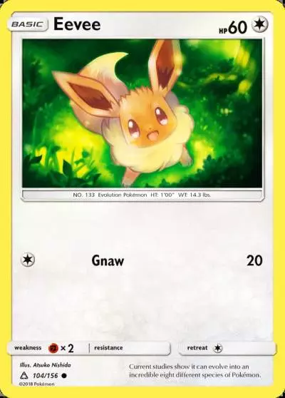 Eevee 104/156 Ultra Prism Pokemon card