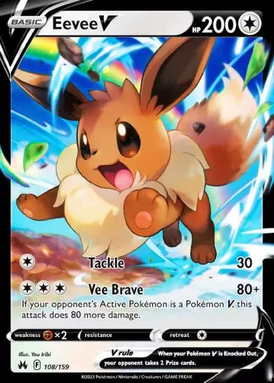 Eevee V 108/159 Crown Zenith Pokemon card