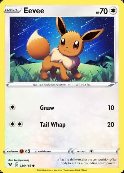 Eevee 130/185 Vivid Voltage Pokemon card
