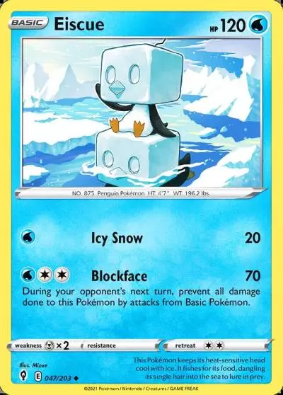 Eiscue 47/203 Evolving Skies Pokemon card