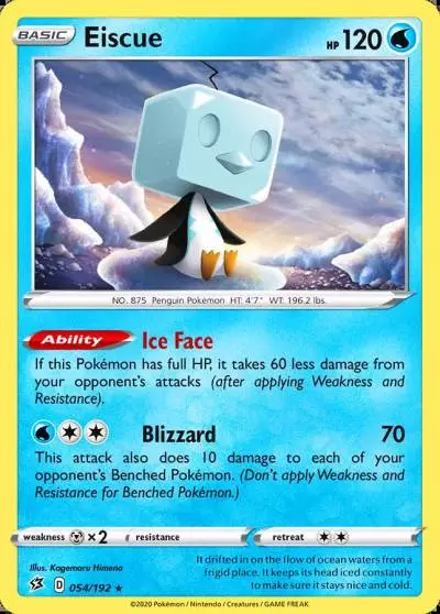 Eiscue 54/192 Rebel Clash Pokemon card