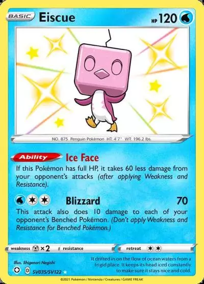 Eiscue SV035/122 Shining Fates Shiny Vault Pokemon card