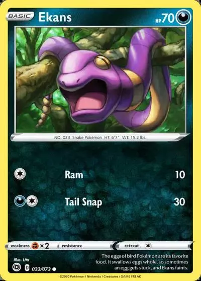 Ekans 33/73 Champion's Path Pokemon card