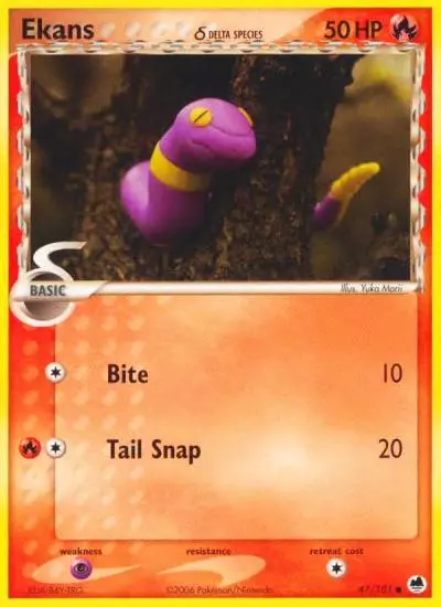 Ekans δ 47/101 Dragon Frontiers Pokemon card