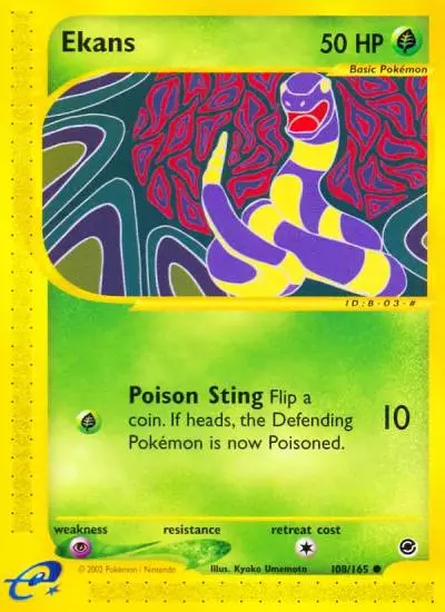 Ekans 108/165 Expedition Base Set Pokemon card