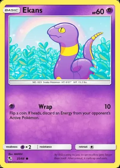Ekans 25/68 Hidden Fates Pokemon card