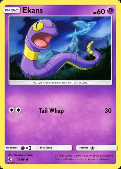 Ekans 26/68 Hidden Fates Pokemon card