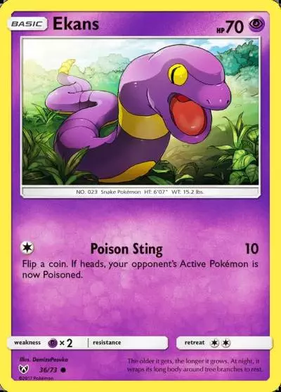 Ekans 36/73 Shining Legends Pokemon card