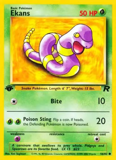Ekans 56/82 Team Rocket Pokemon card