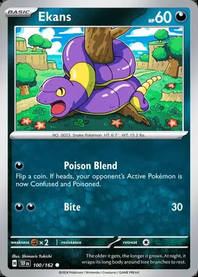 Ekans 100/162 Temporal Forces Pokemon card