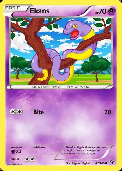 Ekans 47/146 XY Pokemon card