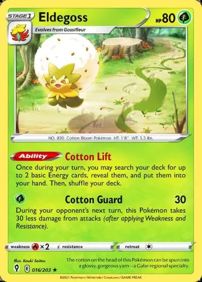 Eldegoss 16/203 Evolving Skies Pokemon card