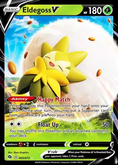 Eldegoss V 5/73 Champion's Path Pokemon card