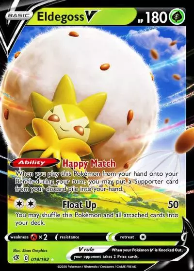 Eldegoss V 19/192 Rebel Clash Pokemon card