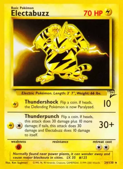 Electabuzz 24/130 Base Set 2 Pokemon card