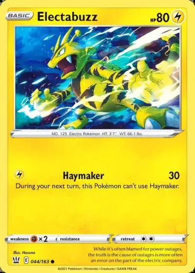 Electabuzz 44/163 Battle Styles Pokemon card