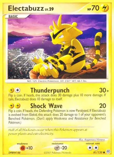 Electabuzz 81/130 Diamond & Pearl Pokemon card