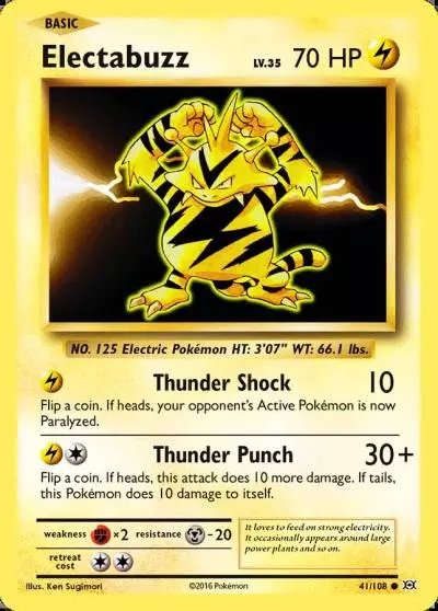 Electabuzz 41/108 Evolutions Pokemon card